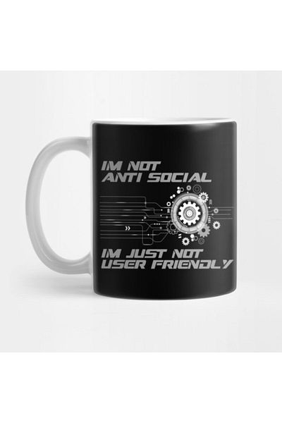 TatFast Anti Social User Coding Cogwheel Computing Programmer Mug
