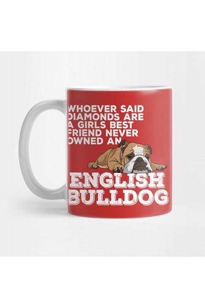 TatFast كوب نسائي من English Bulldog، هدية، مهر، حامل عرض