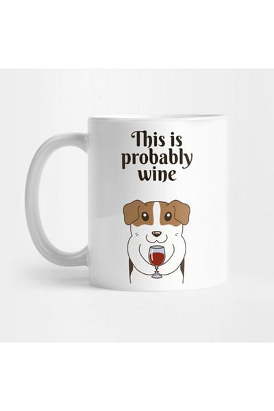 TatFast Jack Russell Terrier - كوب النبيذ المهدي والمهر والعرض