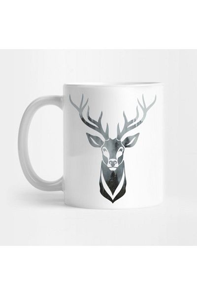 TatFast Aesthetic Forest Deer Design Mug, Gift, Dowry, Presentation Holder