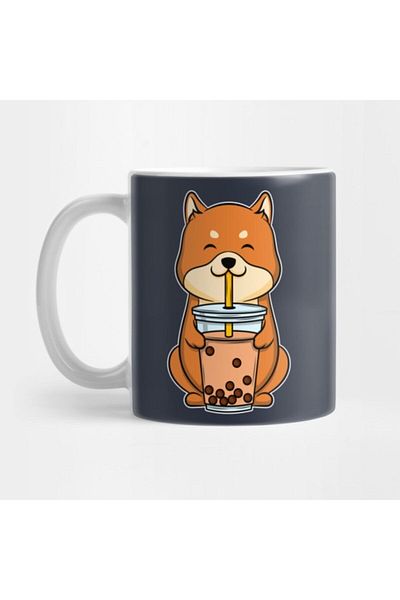 TatFast Bubble Tea Shiba Inu Boba Taiwanese Puppy Gift Idea Present Mug