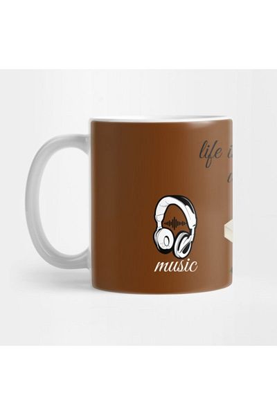 TatFast هدية عيد ميلاد، Cool T S، موسيقى، قهوة، كتاب، الحياة جيدة معكوب