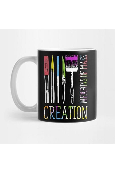 TatFast Weapon Of Creation Rainbow Artist T Oil Acrylic Brush Mug