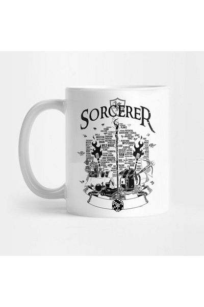 TatFast Sorcerer - كوب أسود من سلسلة Rpg Class، هدية، مهر، حامل عرض