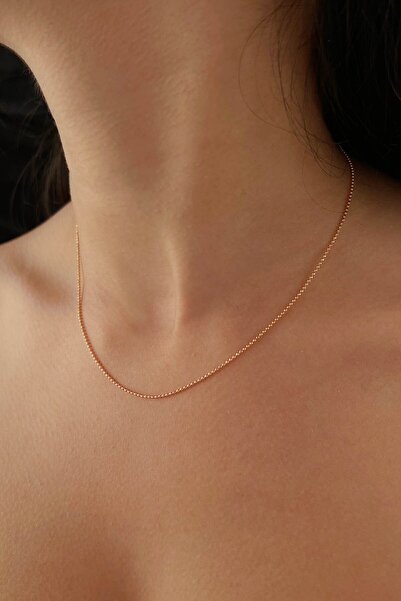 Fiyonk Kuyumculuk 14 Ayar Altın Rose Topçuk Zincir 1.20 Mm