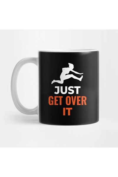TatFast Hurdles Track and Field Pun Get Over It - كوب، هدية، مهر، عرض