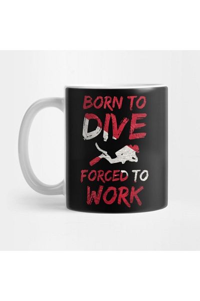 TatFast كوب صورة ظلية للغواص من Born To Dive