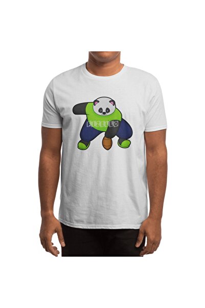 Fizello Футболка з принтом панди, з рукавами, для чоловіків та жінок, біла