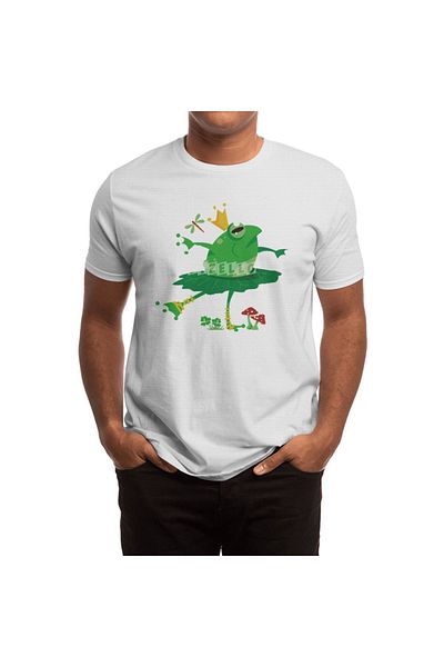 Fizello Tricou alb unisex Ballet Frog pentru bărbați și femei
