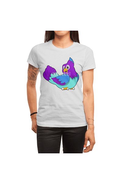 Fizello Parrot Blue Unisex Λευκό T-shirt - Ανδρικό και γυναικείο T-shirt