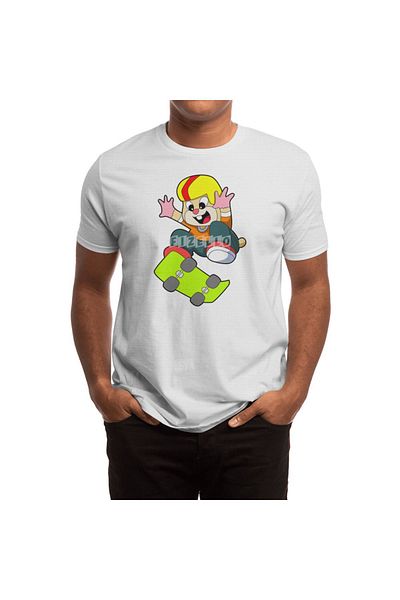 Fizello Hamster As Skater - Tricou alb pentru bărbați și femei, cu skateboard și căști