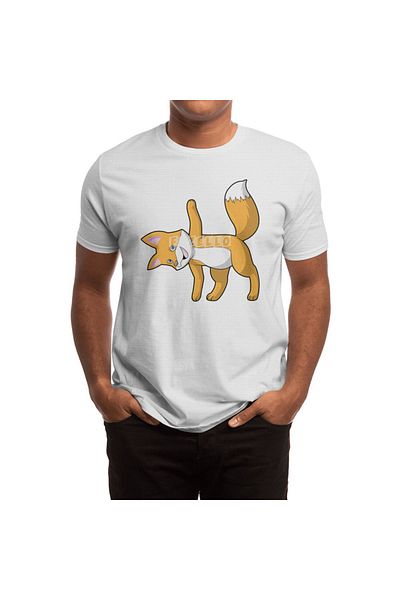 Fizello Fox At Yoga Stretching - Ανδρικό και γυναικείο λευκό μπλουζάκι, Unisex