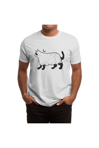 Fizello Λευκό μπλουζάκι Ghost Cat Unisex
