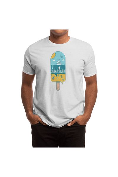 Fizello Tricou alb pentru bărbați și femei - Beach Melted Landscape Design unisex