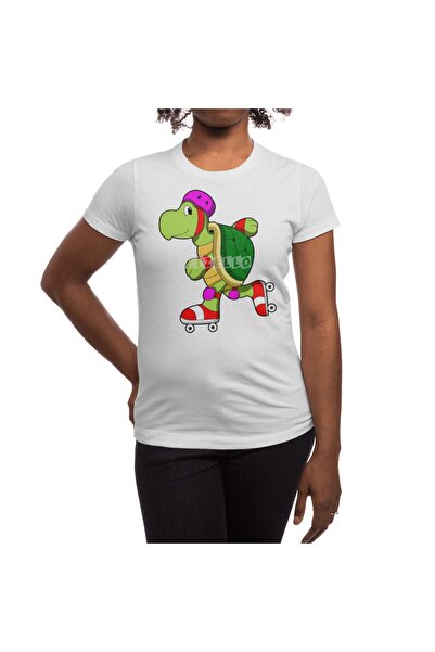 Fizello Черепаха на роликових ковзанах - унісекс біла футболка