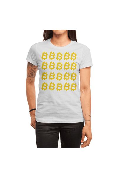 Fizello Λευκό μπλουζάκι Unisex με μοτίβο Bitcoin