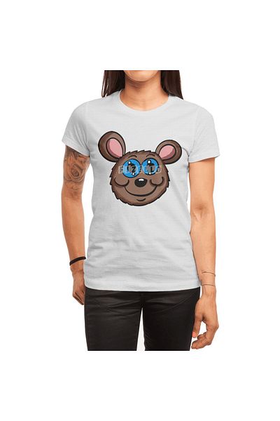 Fizello Ανδρικό και γυναικείο T-shirt White Cartoon Mouse Head