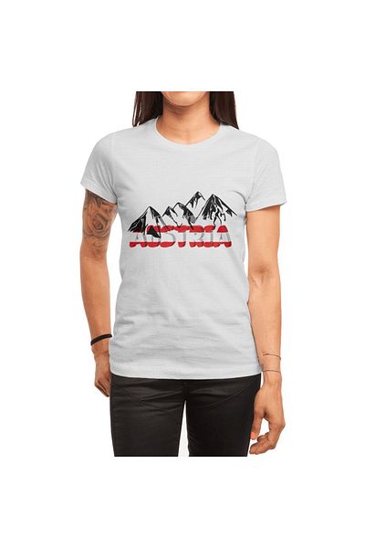 Fizello Ανδρικό και γυναικείο λευκό μπλουζάκι Alpine Mountaineering - Austria Holiday Gift