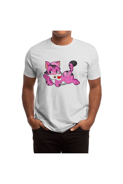 Fizello Tricou alb pentru bărbați și femei - Tricou unisex cu model Tigre heart