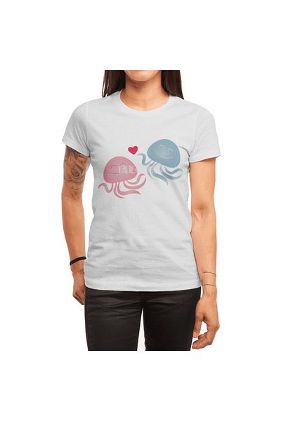 Fizello Λευκό μπλουζάκι Jellyfish In Love Unisex