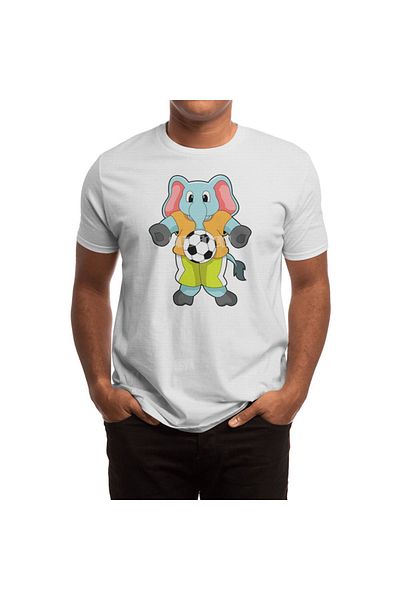 Fizello Tricou alb unisex cu imprimeu elefant - bărbați și femei
