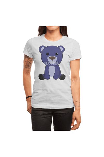 Fizello Tricou cu ursuleți de pluș colorat cu imprimeu de urs albastru pentru bărbați și femei - unisex alb