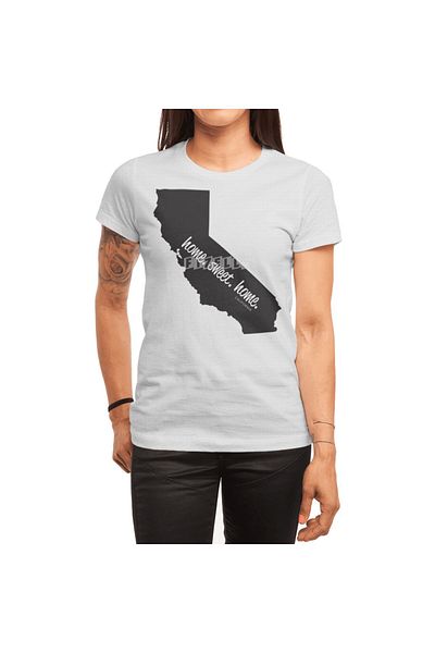 Fizello Cali Home Sweet Home - Tricou alb unisex pentru bărbați și femei