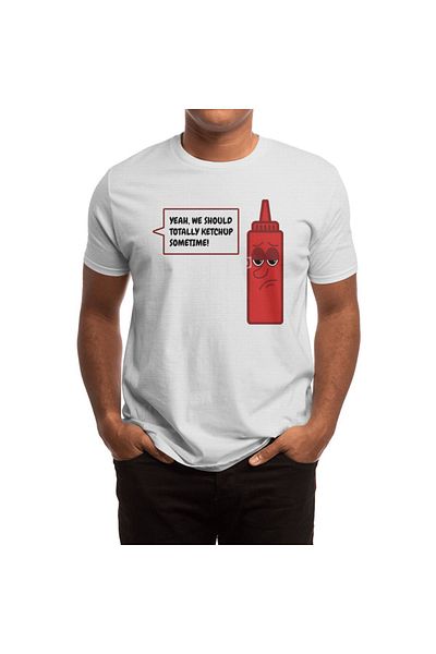 Fizello Bore Ketchup Unisex Λευκό T-Shirt για άνδρες και γυναίκες