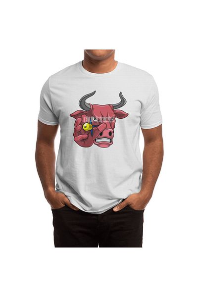 Fizello Tricou Shooter cu Bull Darts - Tricou alb unisex pentru bărbați, femei