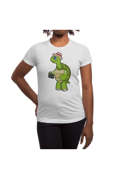 Fizello Turtle Photographer With Camera - Unisex Λευκό T-Shirt