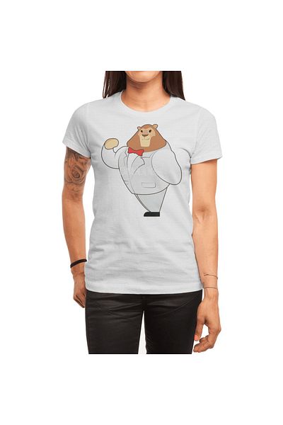 Fizello Ανδρικό και γυναικείο T-Shirt White Lion - Unisex, Λεπτομέρεια γραβάτα με φιόγκο
