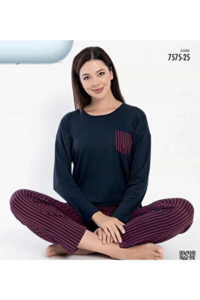 pijamakeyfi Kadın Uzun Kollu Mevsimlik Pijama Takımı