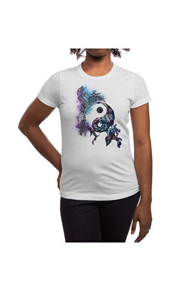 Fizello Λευκό μπλουζάκι Zen Doodle Yin Yang Magenta Unisex