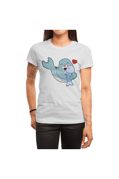Fizello Tricou alb pentru bărbați și femei - Sigiliu cu pește Design unisex