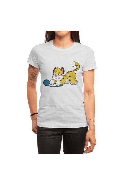 Fizello Ανδρικό και γυναικείο Unisex λευκό μπλουζάκι - Tigre and Woll Yarn Ball Pattern