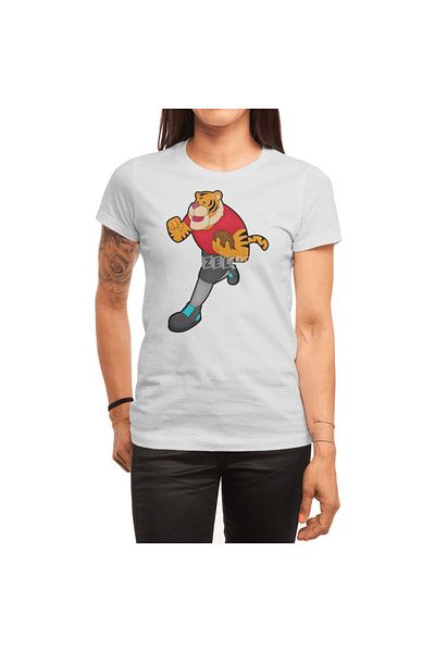 Fizello Tricou alb unisex pentru bărbați și femei - Tigit ca fotbalist cu fotbal