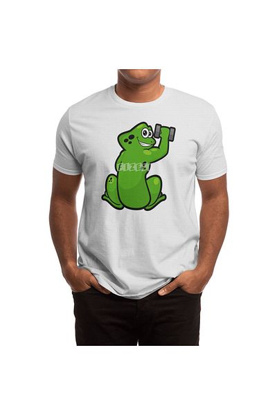 Fizello Μπλουζάκι Dumbbell Frog Bodybuilding για άνδρες και γυναίκες - Unisex Λευκό