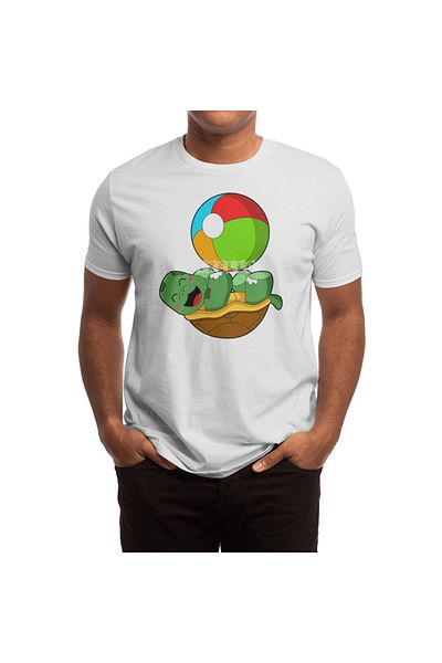 Fizello Tricou alb unisex pentru bărbați și femei cu model Turtle Water Polo