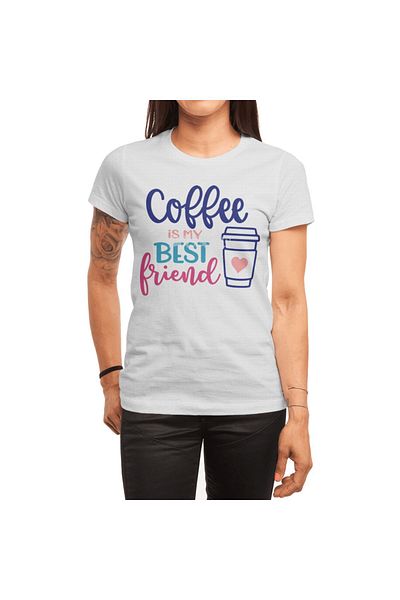 Fizello Λευκό μπλουζάκι Unisex - Μπλουζάκι Coffee Is My Best Friend για άνδρες και γυναίκες