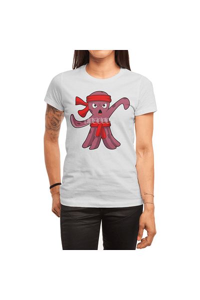 Fizello Λευκό μπλουζάκι Unisex Martial Arts Karate Octopus Pattern για άνδρες και γυναίκες
