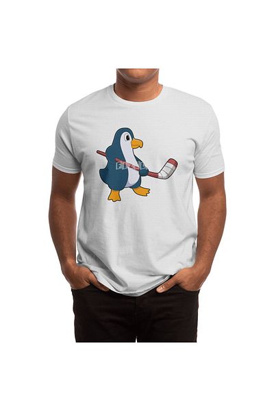 Fizello Penguin Ice Hockey - Tricou alb pentru bărbați și femei, tricou unisex