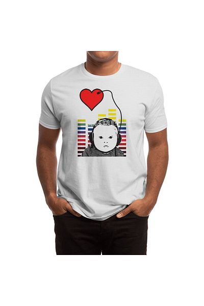 Fizello Ανδρικό και γυναικείο Unisex Λευκό T-Shirt - Μοτίβο Heartbeat