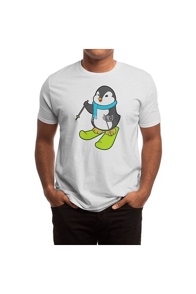 Fizello Penguin - Λευκό Unisex T-shirt για άνδρες και γυναίκες, σχέδιο Skiyezer