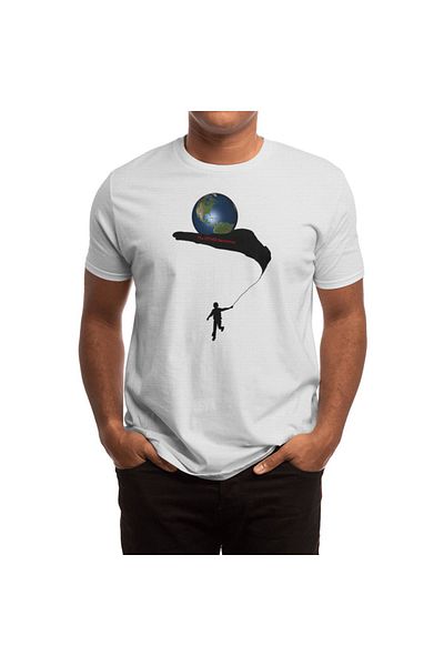 Fizello Μπλουζάκι για άνδρες και γυναίκες - The World In Our Hands Balloon Print, Unisex Λευκό T-shirt
