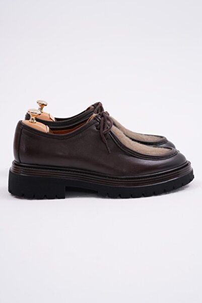 Faruk balkanas Felt Detailed Genuine Leather Casual Shoes
