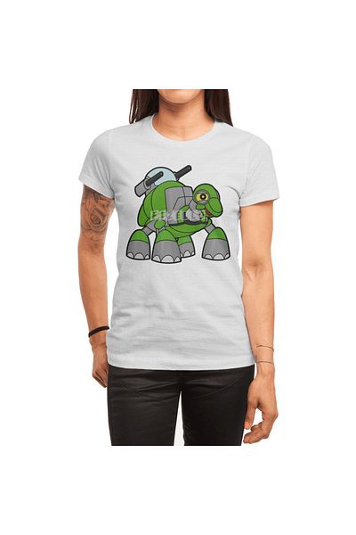 Fizello Robot Turtle - Ανδρικά, Γυναικεία, Unisex Λευκό T-Shirt