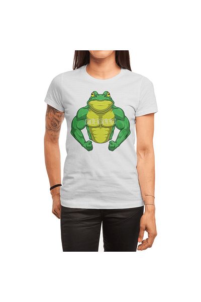 Fizello Tricou alb pentru bărbați și femei - Toad As Bodybuilder, Big Muscles Design
