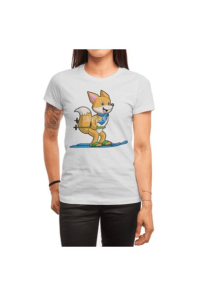 Fizello Μπλουζάκι σκι Fox Color για άνδρες και γυναίκες - Unisex λευκό, μπλουζάκι