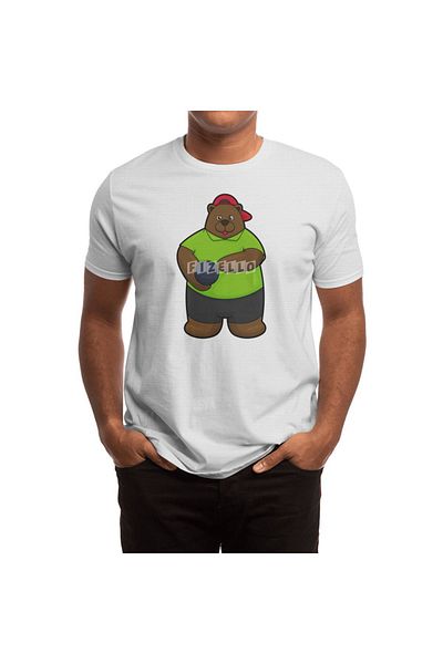 Fizello Unisex Λευκό T-shirt για άνδρες και γυναίκες - Bear horse Bowling με μοτίβο μπάλας μπόουλινγκ