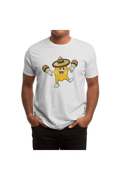 Fizello Mango - High Waist Unisex White T-Shirt with Maraca Detail